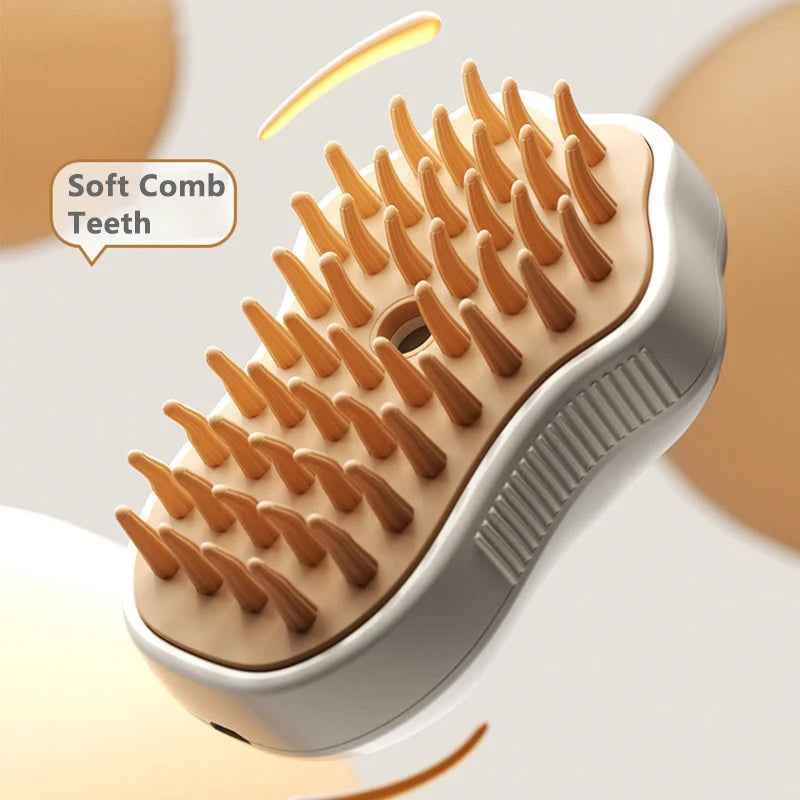 3-in-1 Steam Pet Brush – Electric Grooming Comb for Dogs & Cats