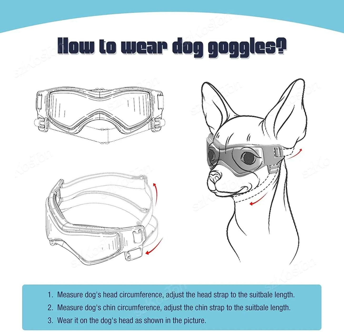 Adjustable Dog Goggles | UV Windproof Pet Eye Protection