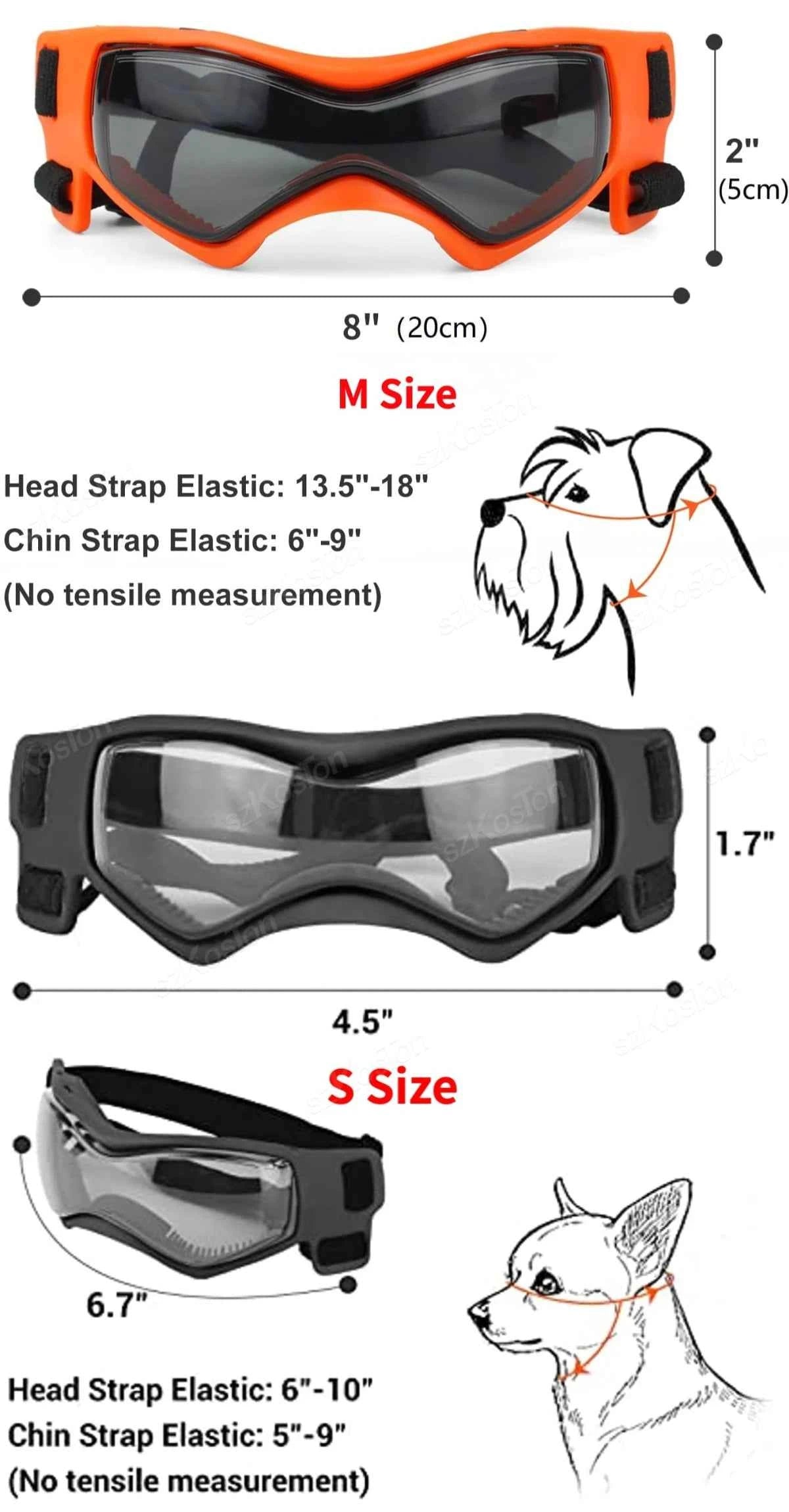Adjustable Dog Goggles | UV Windproof Pet Eye Protection