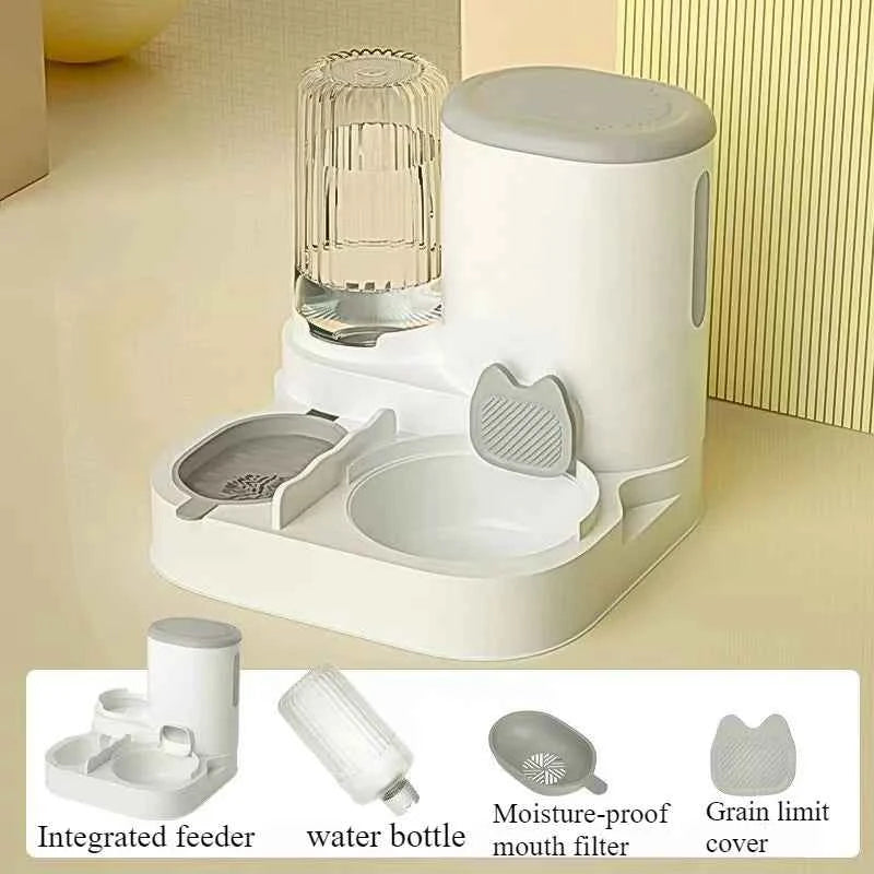 2-in-1 Automatic Pet Feeder Bowl | Food Dispenser & Waterer