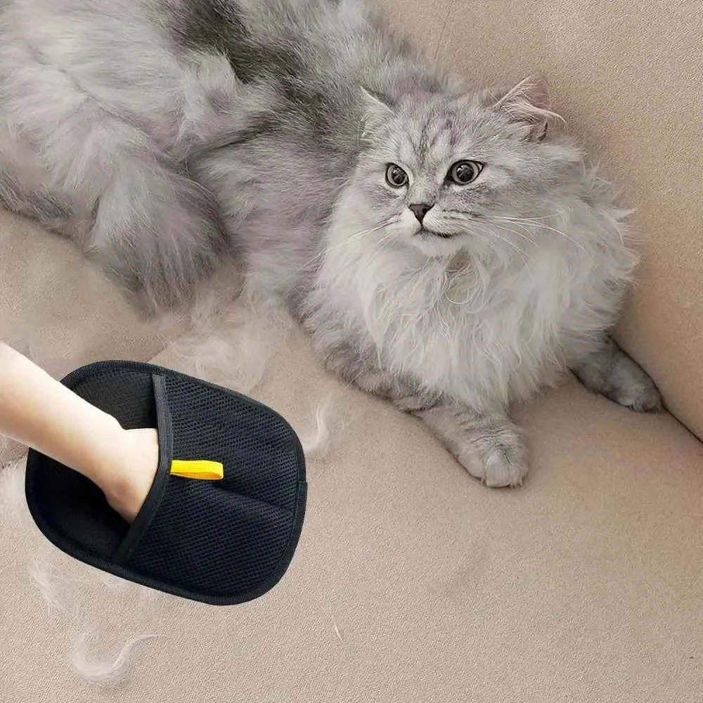 Pet Grooming & Hair Remover Glove | Static Dedusting Brush for Dog & Cat