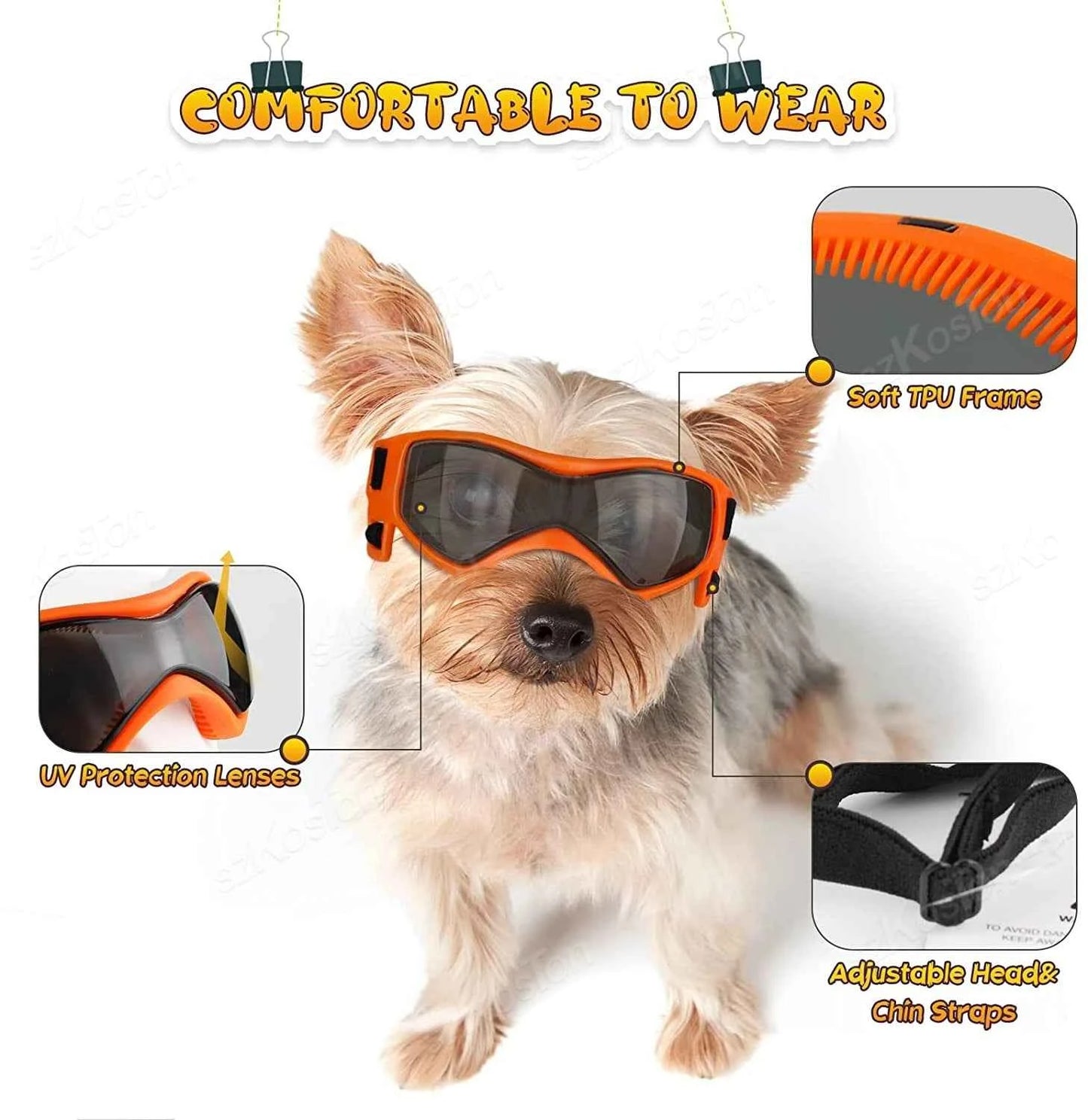 Adjustable Dog Goggles | UV Windproof Pet Eye Protection