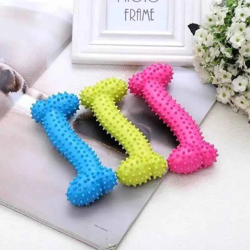 Rubber Chew Toy for Small Dogs – Teeth Cleaning & Training Toy