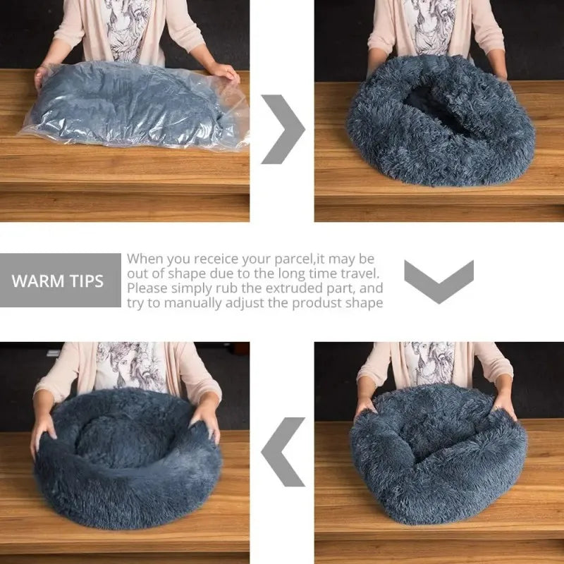Washable Dog Bed - Cozy Donut Bed for Comfortable Sleeping