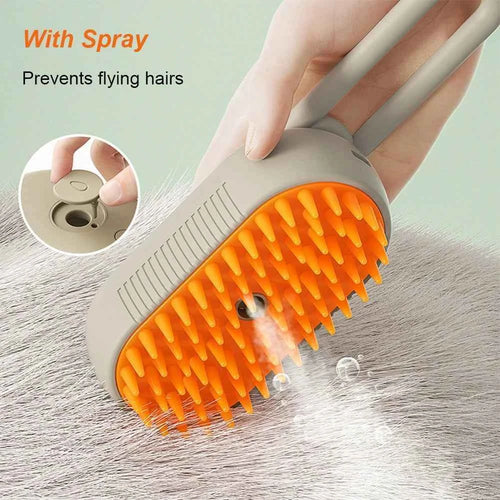 3-in-1 Pet Steam Brush | Electric Grooming & Massage Comb