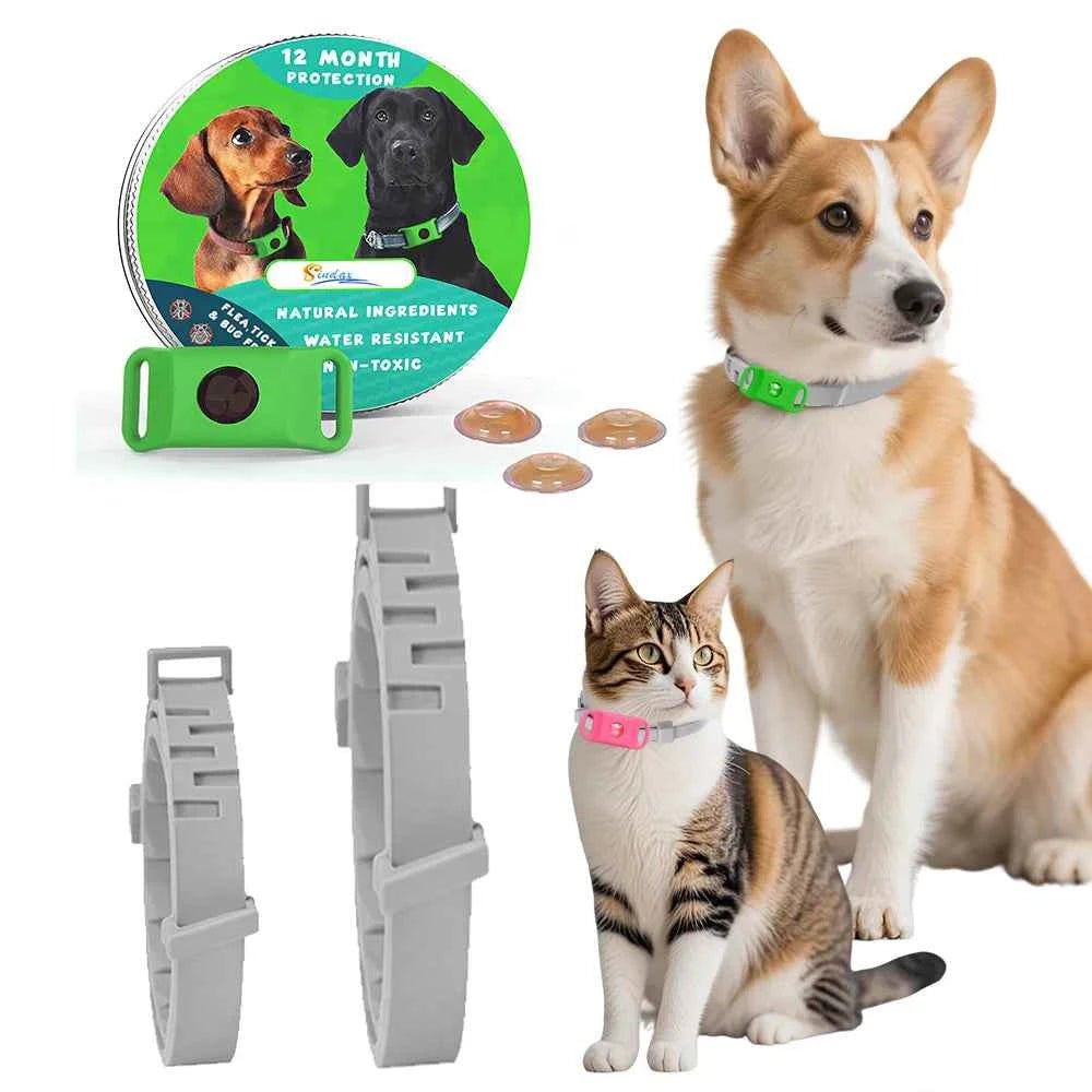 Best Anti-Flea & Tick Dog & Cat Collar 2025 – Safe Adjustable Pet Collar with Essential Oils
