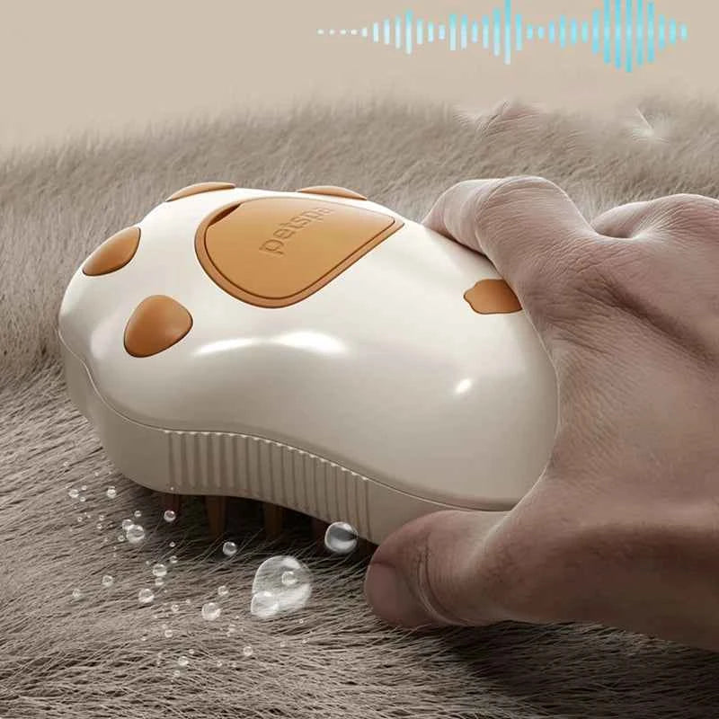 3-in-1 Steam Pet Brush – Electric Grooming Comb for Dogs & Cats