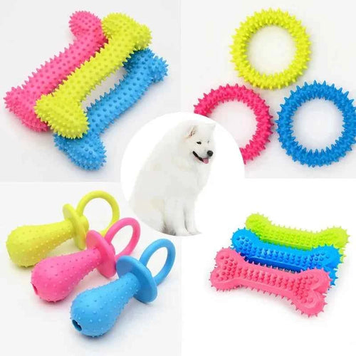 Rubber Chew Toy for Small Dogs – Teeth Cleaning & Training Toy