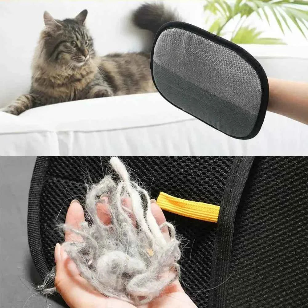 Pet Grooming & Hair Remover Glove | Static Dedusting Brush for Dog & Cat