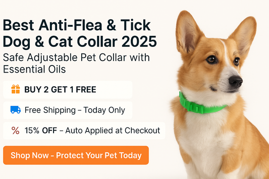 Best Anti-Flea & Tick Dog & Cat Collar 2025 – Safe Adjustable Pet Collar with Essential Oils