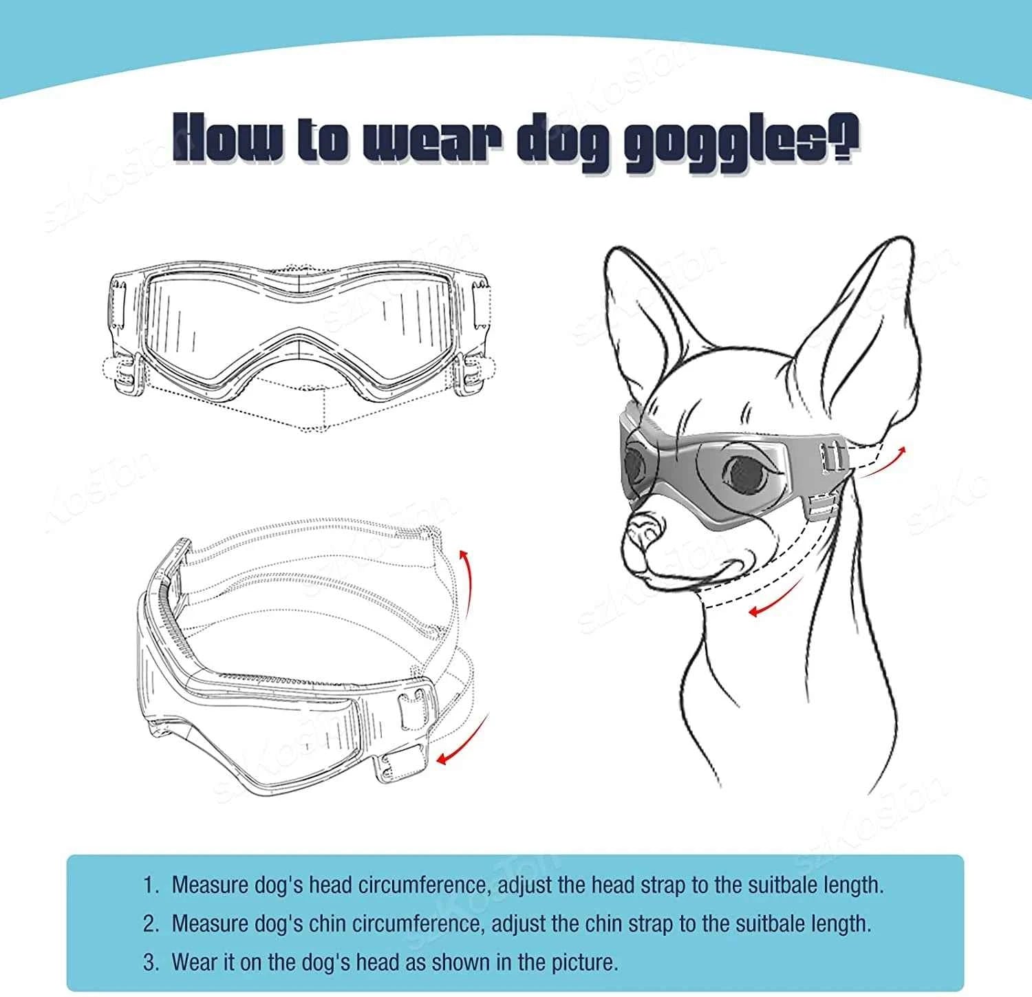 Adjustable Dog Goggles | UV Windproof Pet Eye Protection