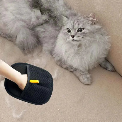 Pet Grooming & Hair Remover Glove | Static Dedusting Brush for Dog & Cat