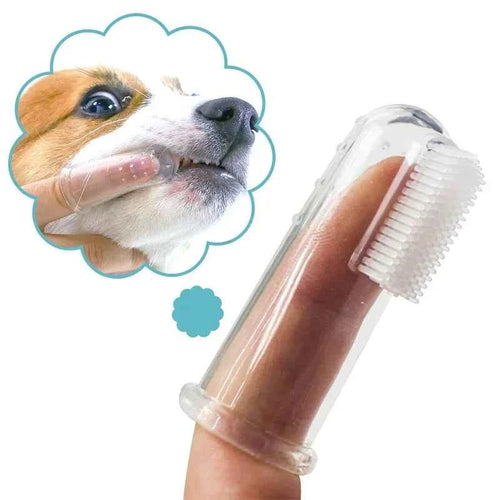 Silicone Finger Toothbrush: Bad Breath & Tartar Control for Pets