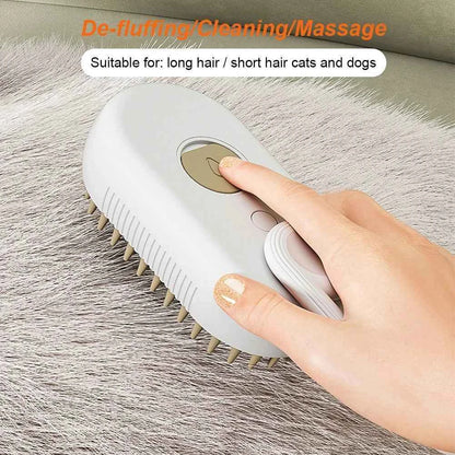3-in-1 Pet Steam Brush | Electric Grooming & Massage Comb