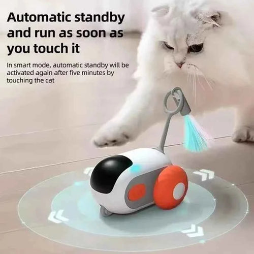 Smart RC Car Cat Toy with Feather & Mice