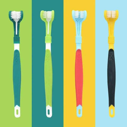 Pet Dental Care: 3-Sided Toothbrush for Bad Breath & Tartar