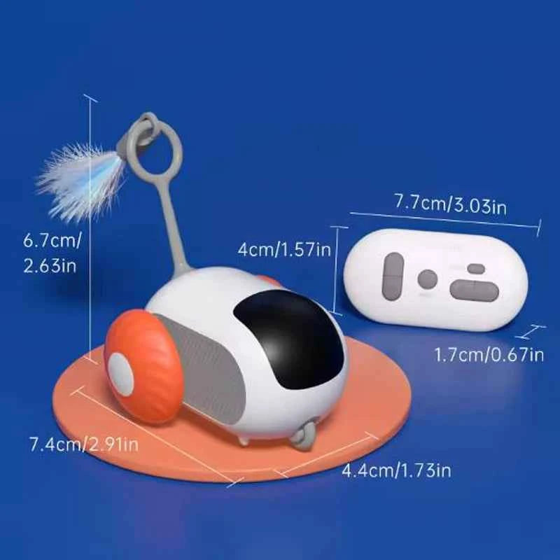 Smart RC Car Cat Toy with Feather & Mice