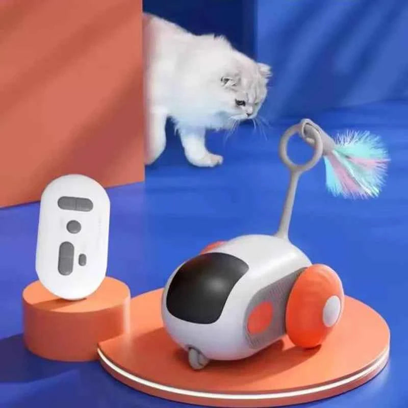 Smart RC Car Cat Toy with Feather & Mice