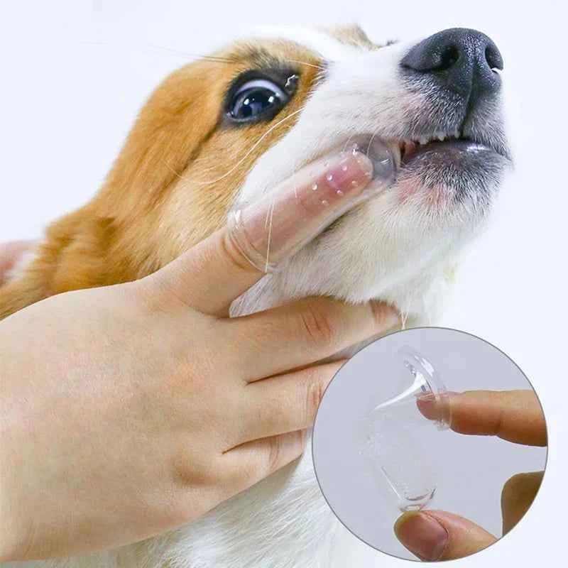 Silicone Finger Toothbrush: Bad Breath & Tartar Control for Pets
