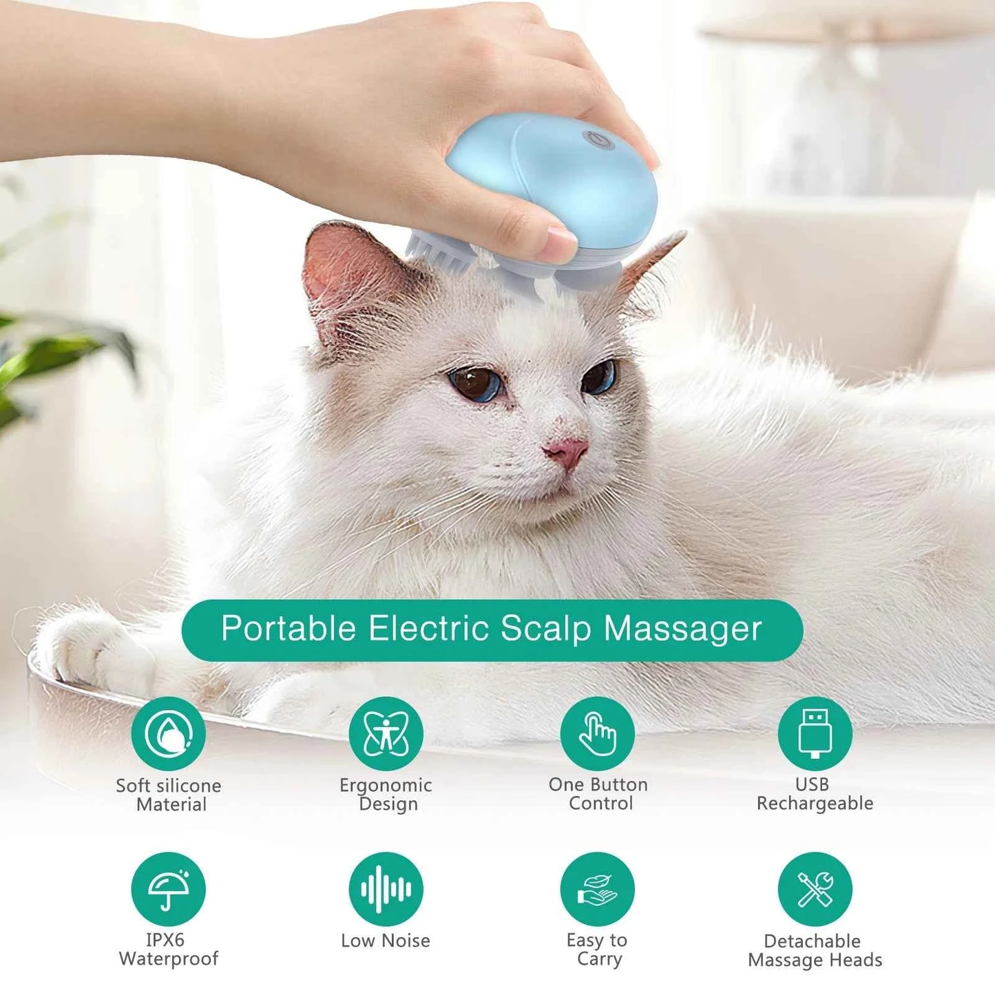 Reduce Stress & Boost Hair Growth with ORIA Handheld Pet Massager