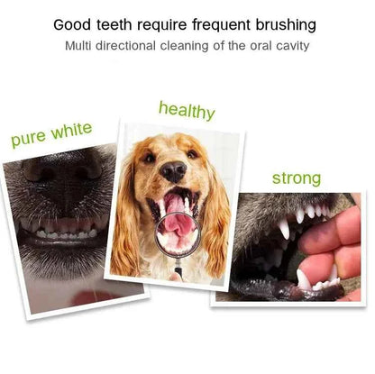 Pet Dental Care: 3-Sided Toothbrush for Bad Breath & Tartar