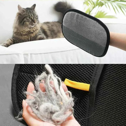 Pet Grooming & Hair Remover Glove | Static Dedusting Brush for Dog & Cat
